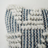 Hand-Woven Blue & Cream Boho Decorative Throw Pillow - 17.5" x 17"